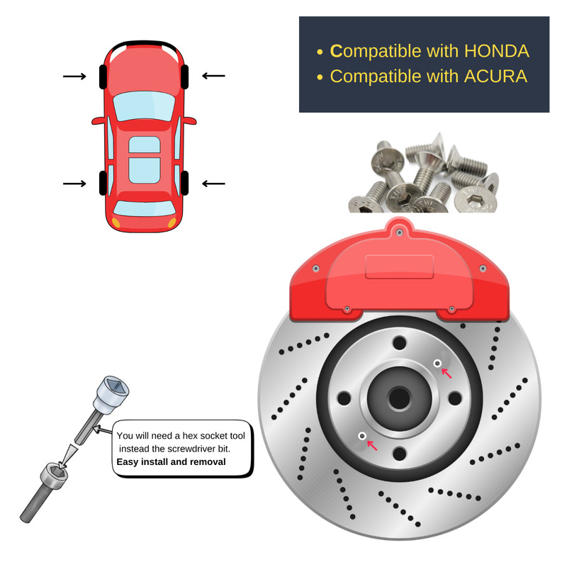 Brake Disc Rotor Screws Compatible with Honda Acura - 10 Pack gallery