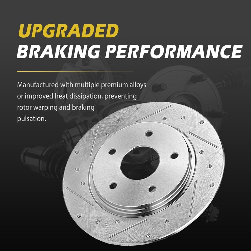 2x Rear Drilled Brake Disc Rotors for 2007 - 2011 MKZ 2006 - 2011 Mercury Milan gallery