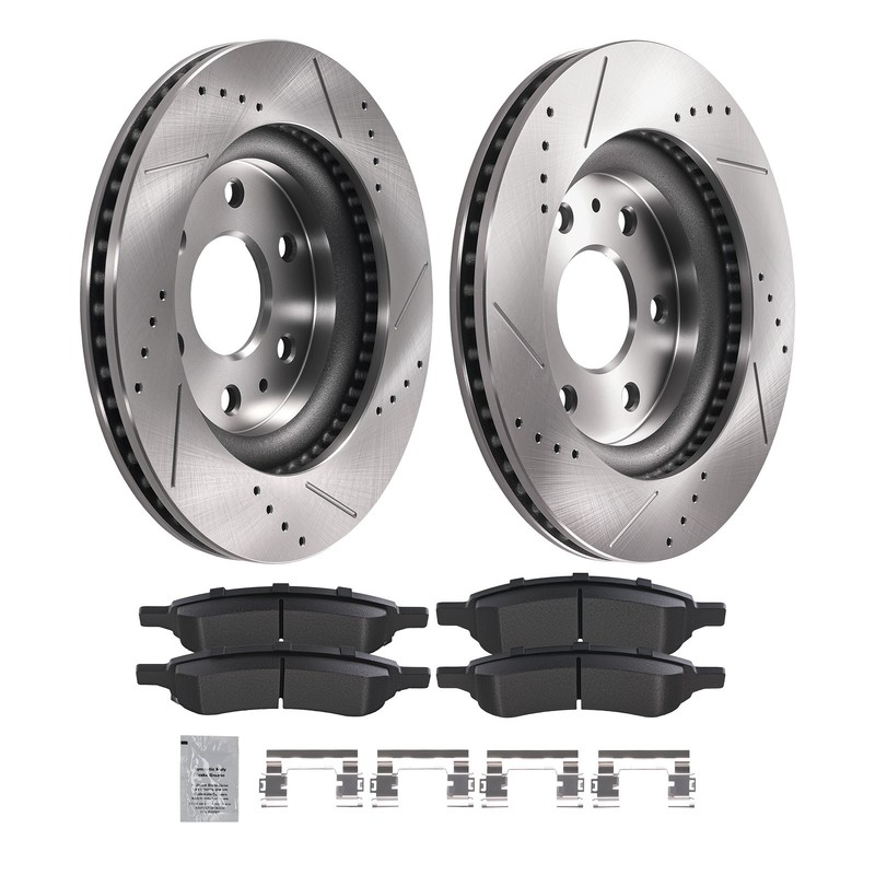 Front Vented Brake Rotors Pads for Chevy Traverse 2009-2017 GMC Acadia 2007-201