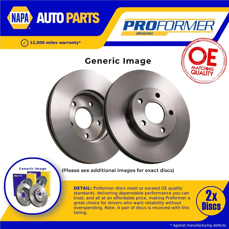 2x Brake Discs Pair Vented fits TOYOTA PROACE MDX9 1.6D Front 13 to 16 304mm Set