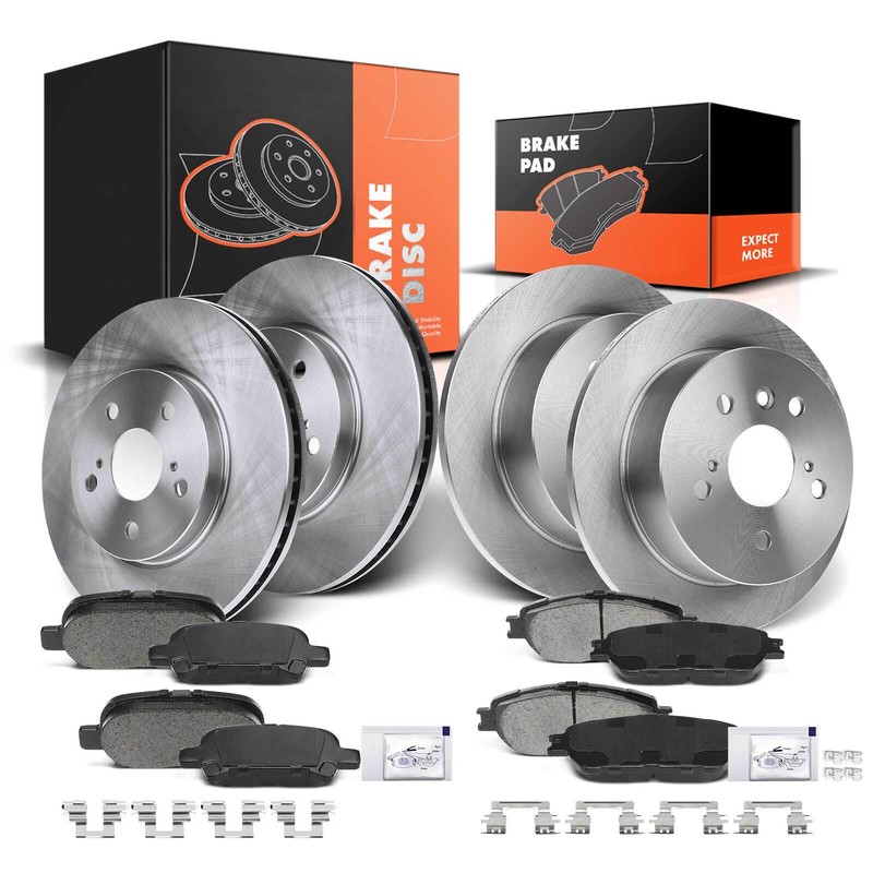 New Front and Rear Disc Brake Rotors & Brake Pads for Toyota Avalon Solara Camry