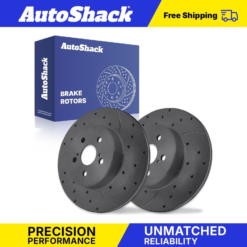 Rear Drilled Slotted Brake Rotors Pair for Toyota, Corolla 2019-2025