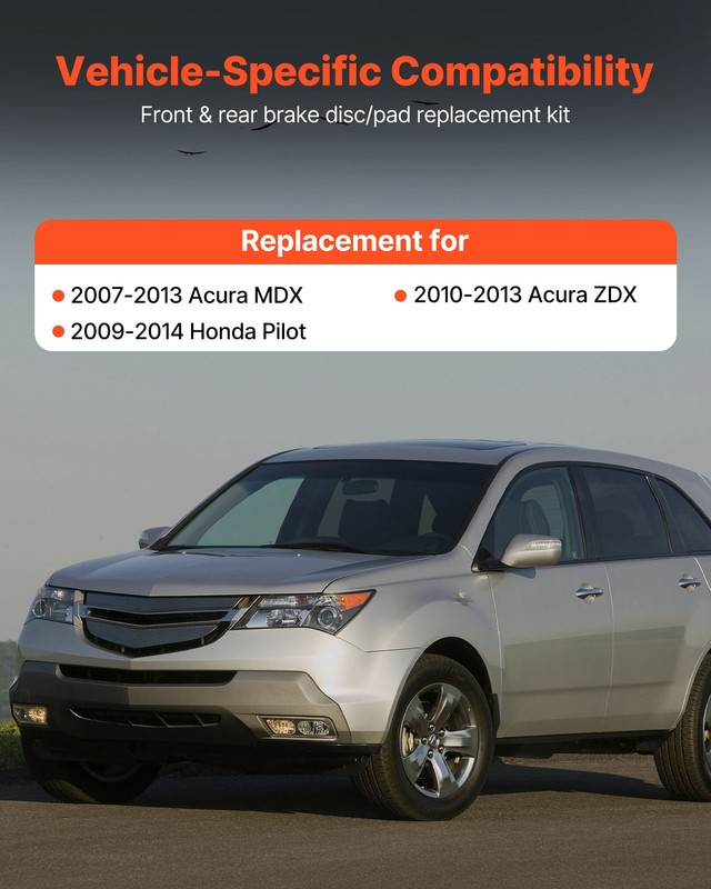 VEVOR Front & Rear Ceramic Brake Kit 2007-2013 Acura MDX, 2010-2013 Acura ZDX gallery