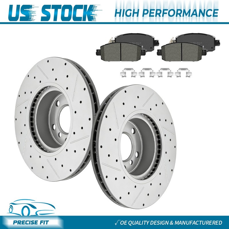 Front Drilled Brake Rotors+ Ceramic Pads for 20-24 Nissan Sentra 21-24 Kicks SR