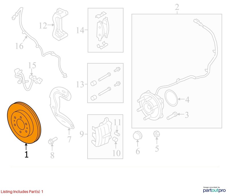 Front Rotor from 2008 Ford Expedition 12730062 gallery