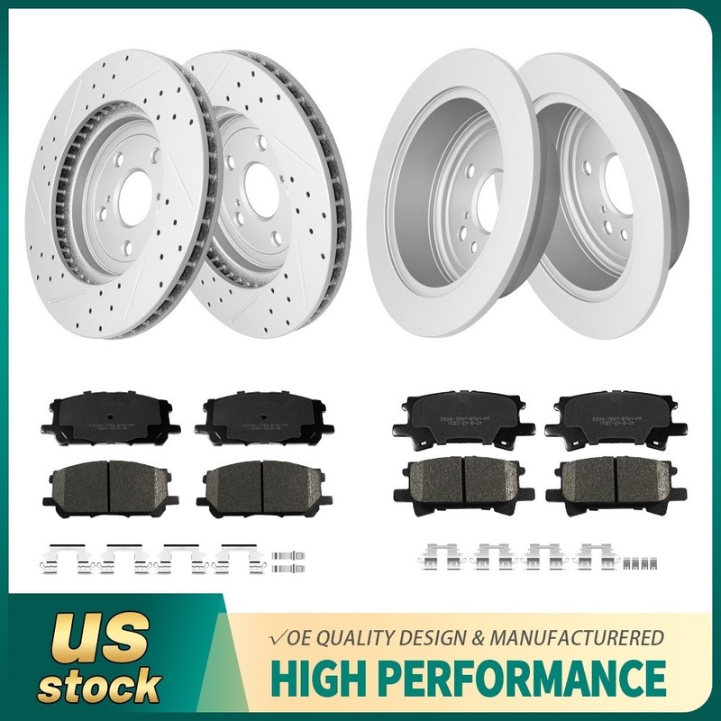 For 04-06 Lexus Rx330 Rx350 Rx400h Highlander Front Rear Disc Rotors Brake Pads