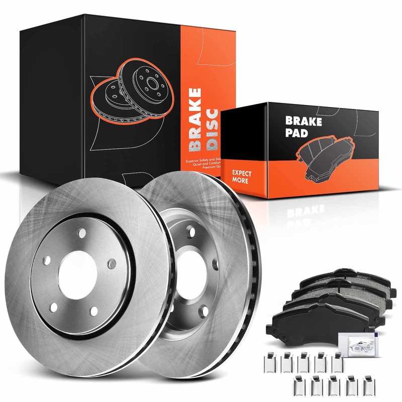 Front Disc Rotor & Ceramic Pads for Chrysler Town & Country 2008-2016 Journey VW