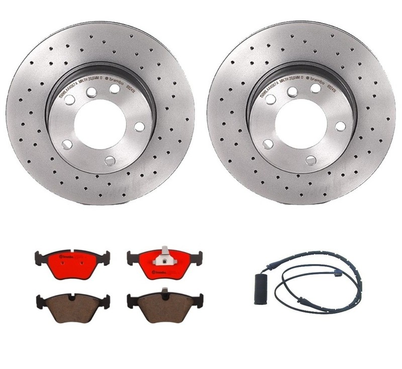 Brembo Xtra Front Brake Disc Rotors Ceramic Pads Kit For BMW E39 528i thru 10/96