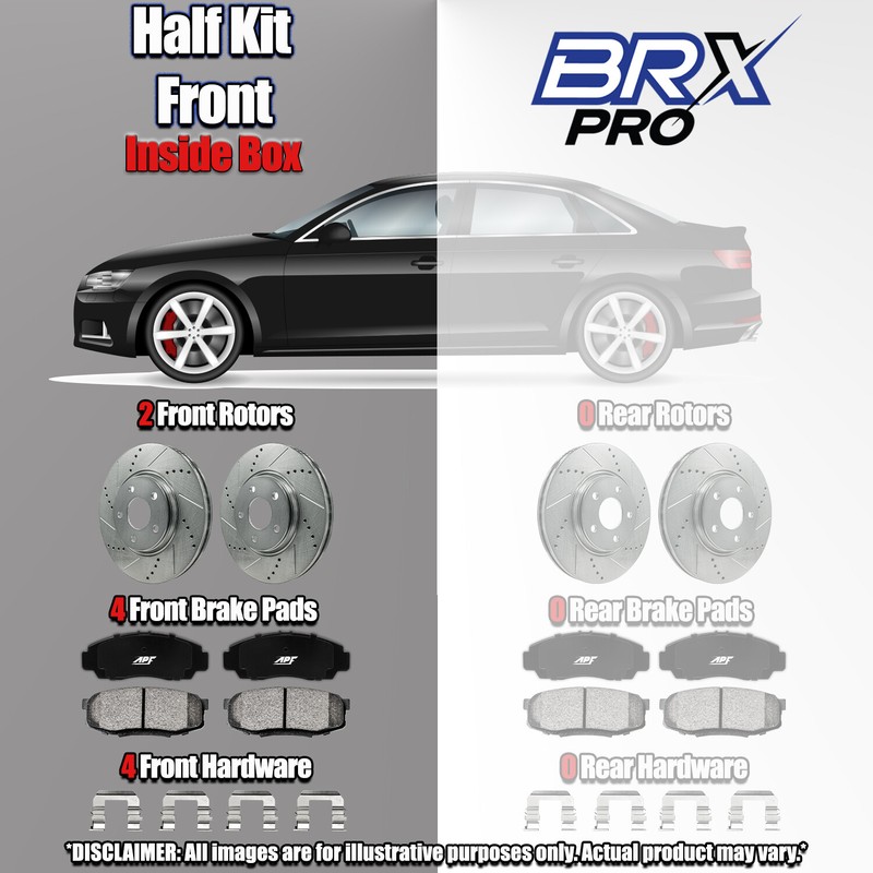 Front Brake Kit Rotors + Ceramic Pads for Honda Fit 09-13 gallery