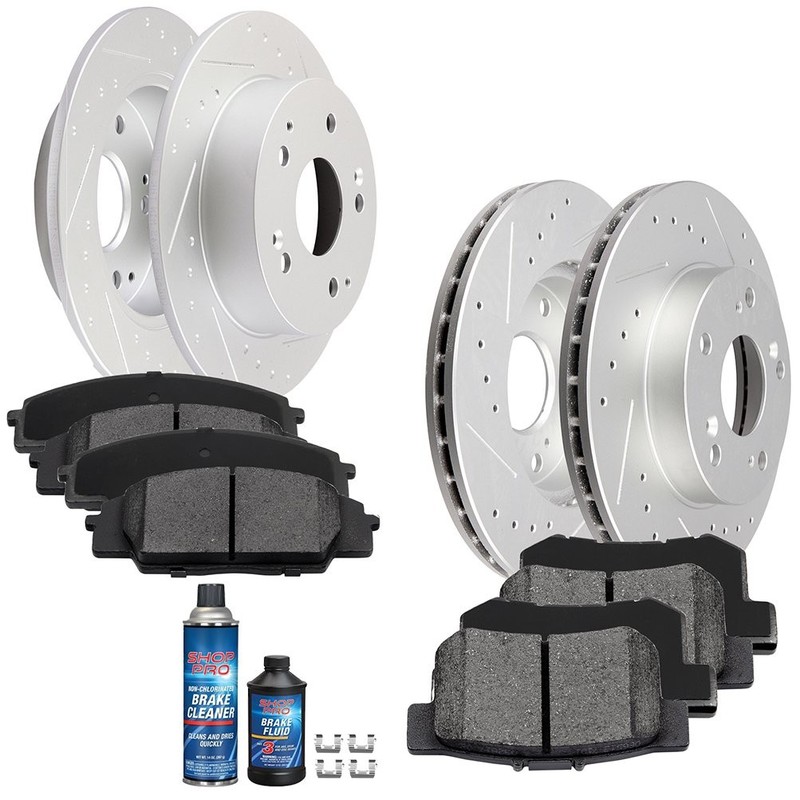 Front & Rear Brake Rotors + Pads for 2002 2003 2004 2005 2006 Acura RSX and Base