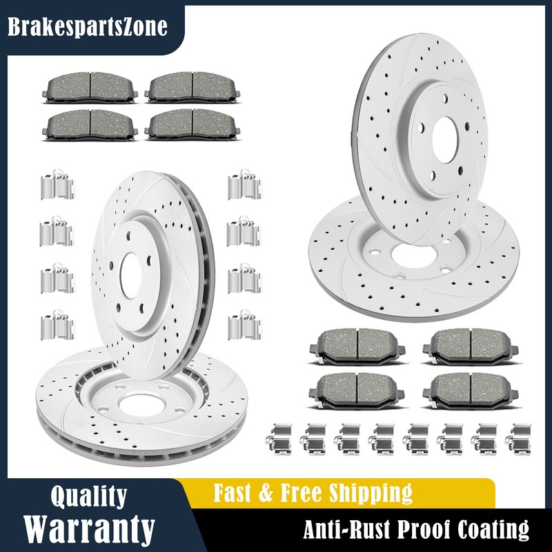 330mm Front 328mm Rear Brake Rotors Pads fit for Chrysler Town Country 2012-2016