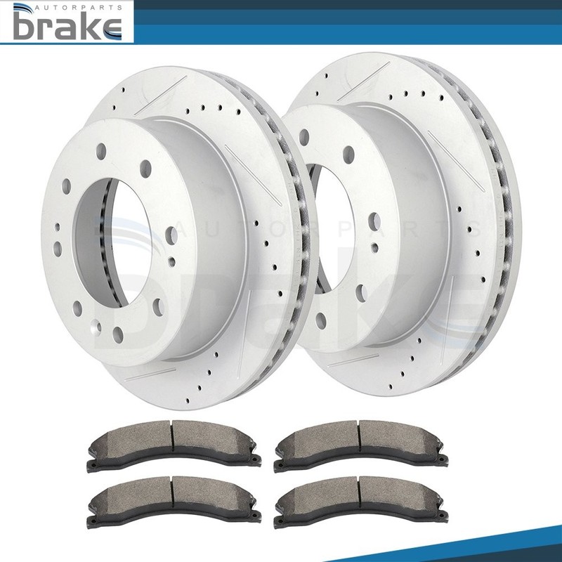 Front Brake Rotors 355 mm Ceramic Pads Fits For GMC Sierra 2500 3500 HD (RWD)