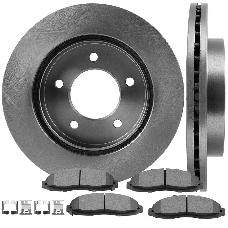 Front Brake Rotors Semi-metallic Pads For Ford F-150 1997-2003 4WD 5 Lug Wheels