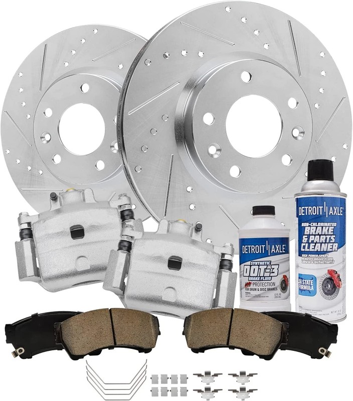 5-Lug Front Brake Pads Calipers Rotors for 2006-2013 Mazda 6