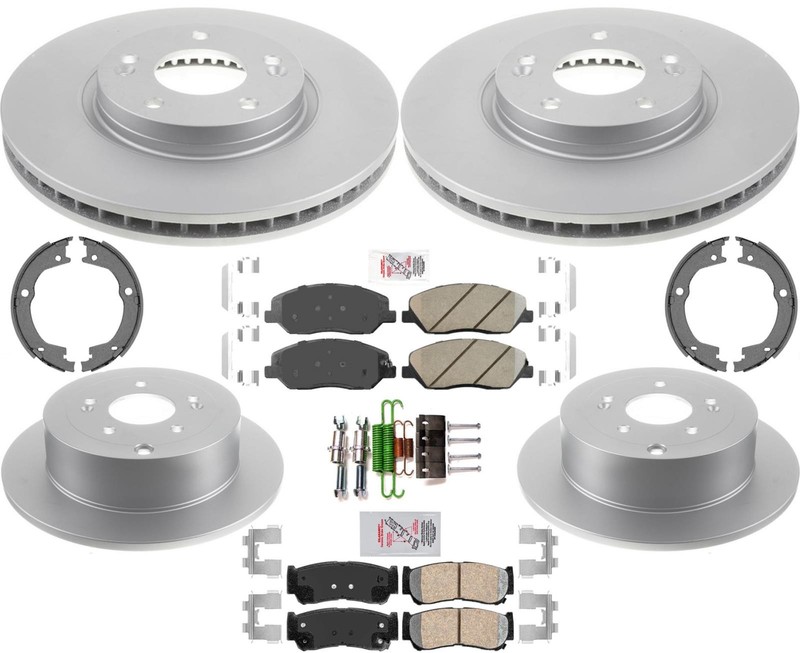 GOE Performance Coated Disc Brake Rotor Brake Pads Fits Hyundai Santa Fe 2007-09