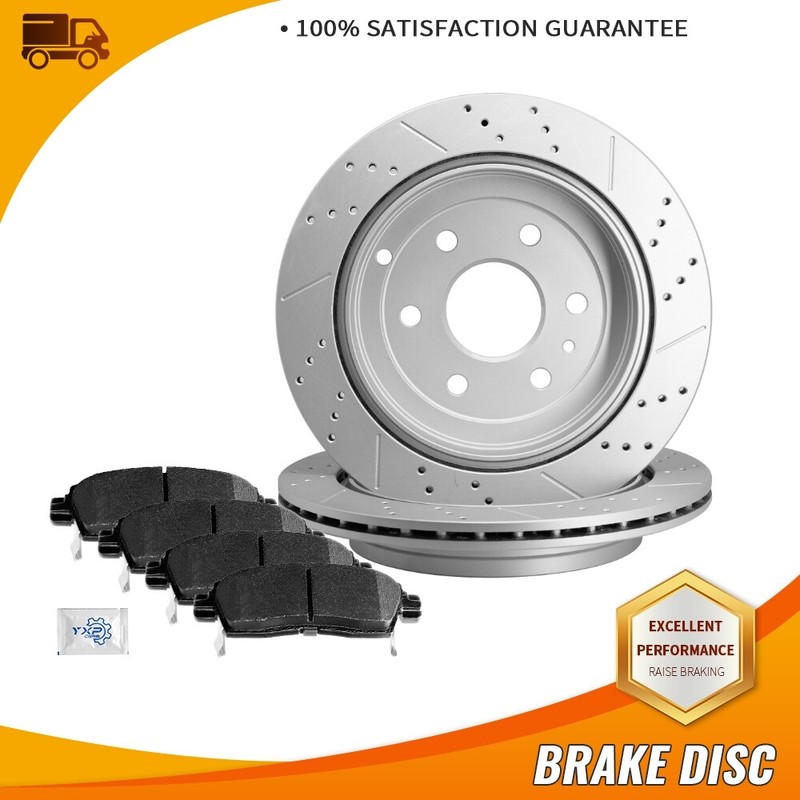 Rear Disc Rotors Ceramic Brake Pads for Chevy Traverse GMC Acadia Saturn Outlook
