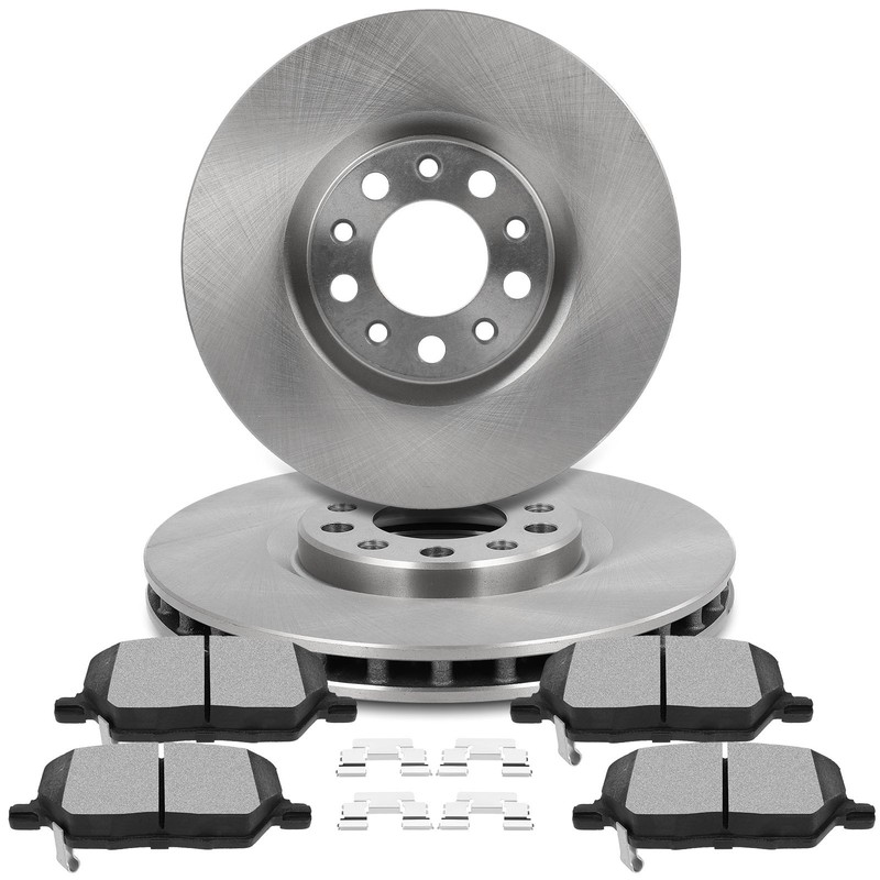 Front Brake Rotors and Brake Pads For 2017-2021 Jeep Compass Renegade Fiat 500X