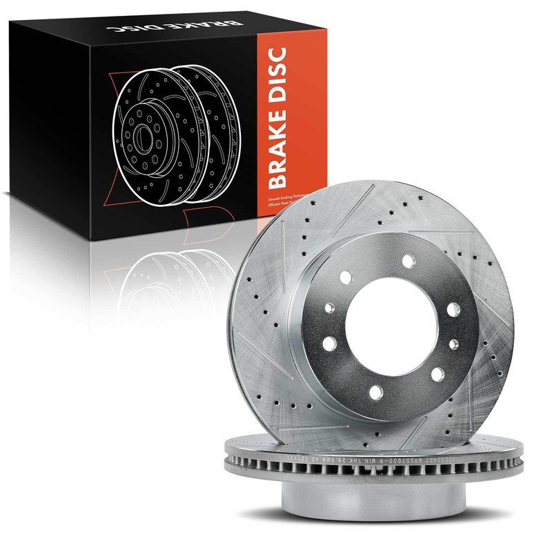 2x Front Left & Right Drilled Brake Rotor for Hummer H3 2006-2010 H3T 2009-2010 gallery