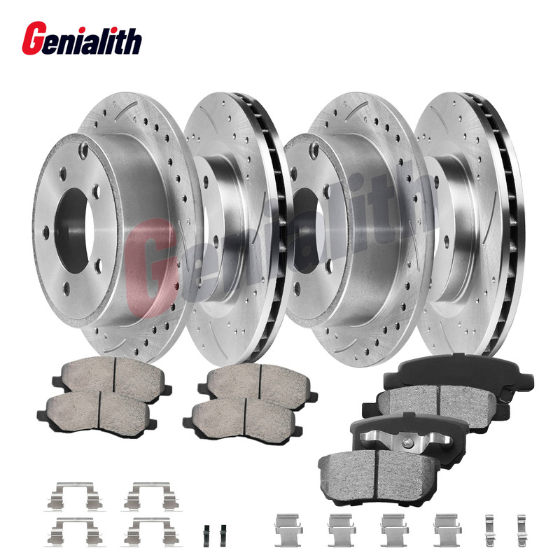 For Dodge Caliber Avenger Jeep Compass Patriot Front & Rear Brake Rotors Pads