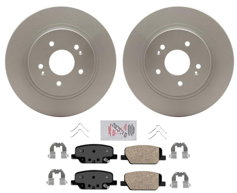 Rear Brake Pads with Coated Disc Brake Rotors Fits 2020 2021 2025 KIA Telluride