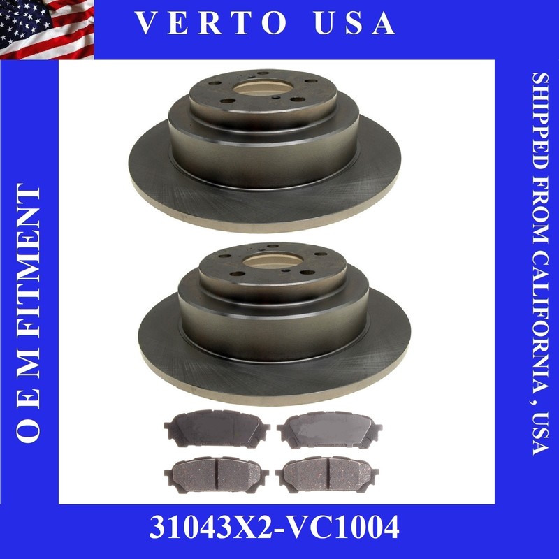 Rear Brake Rotors & Pads For Saab & Subaru Base on Fitment Chart 31043X2-VC1004