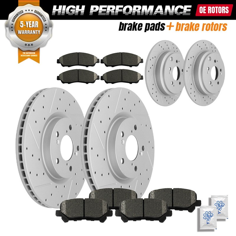 330mm Front 334mm Rear Disc Rotors Brake Pads for Honda Pilot Acura MDX ZDX