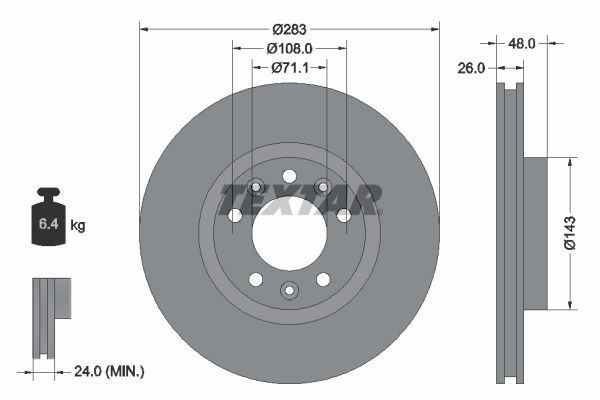 TEXTAR Brake Discs Rotors Front & Rear Braking Service Set Fits Citroen gallery