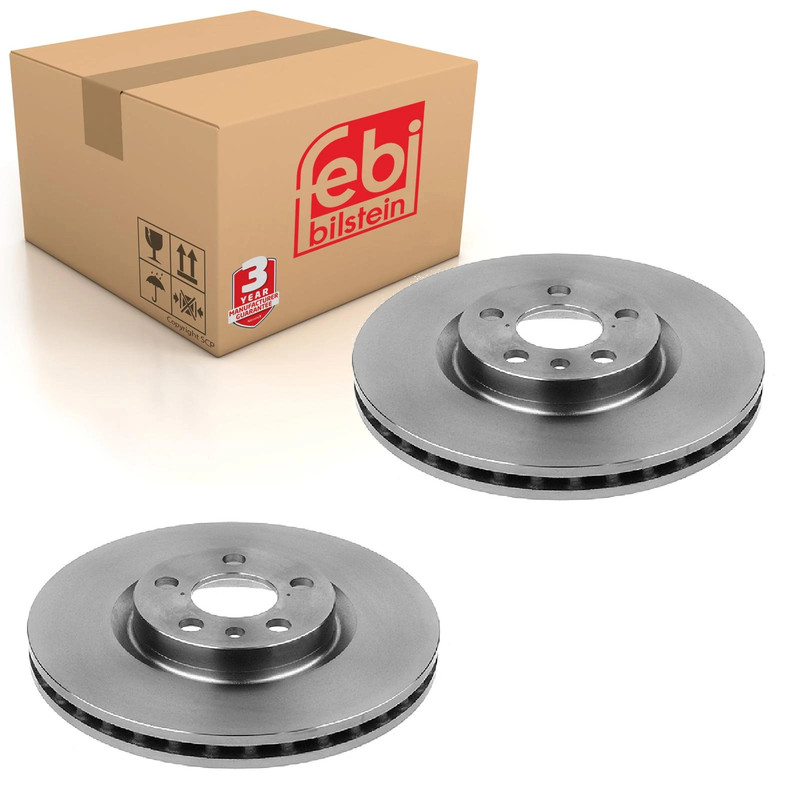 Pair of Front Brake Disc Fits Alfa Romeo 147 156 Sportwagon 164 GT GT Febi 14075