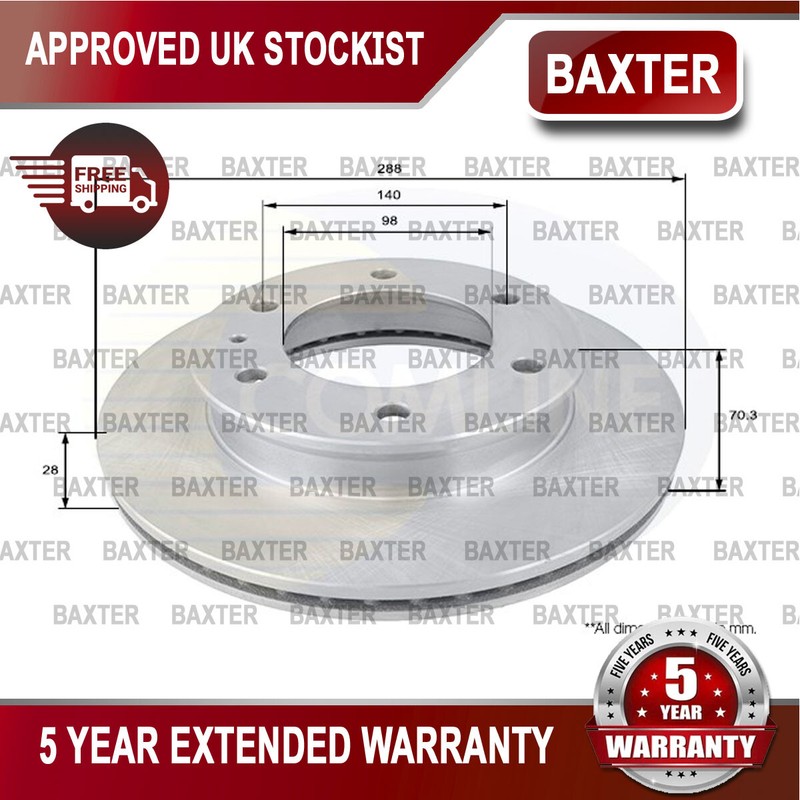 Fits Ford Ranger 2002-2012 Mazda B-Series 1999-2006 Baxter Front Brake Disc #1