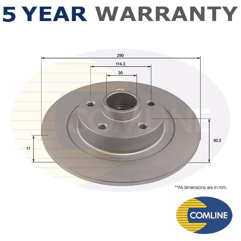 Comline Rear Brake Disc Fits Renault Espace 2015- 1.6 dCi 432027306R