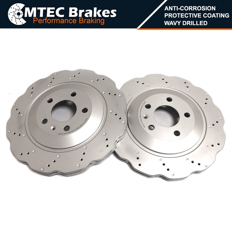 Audi RS4 B8 Rear Brake Discs 330mm Drilled Coated Pair 8K0615601G gallery