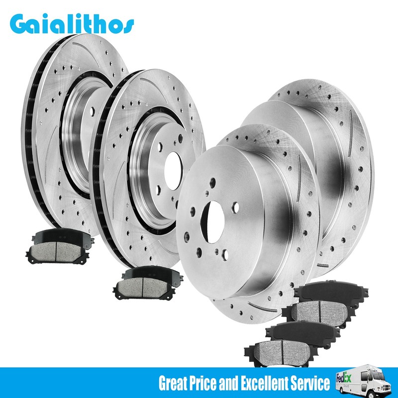 Front Rear Brake Rotors & Ceramic Brake Pads for 2013-2015 Honda Civic Acura ILX