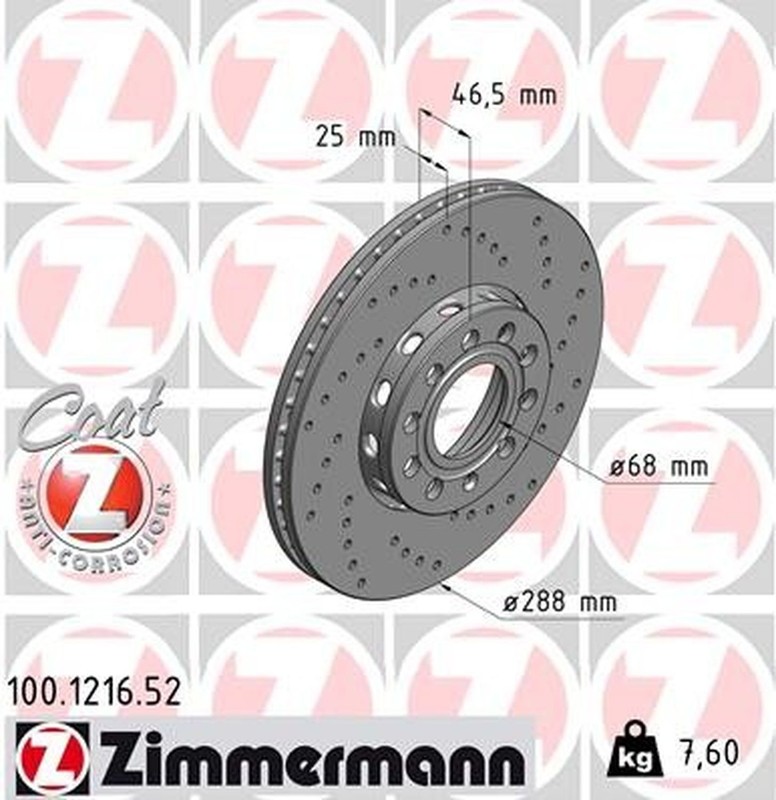 Zimmermann 100.1216.52 Sport Z Disc Brake Rotor