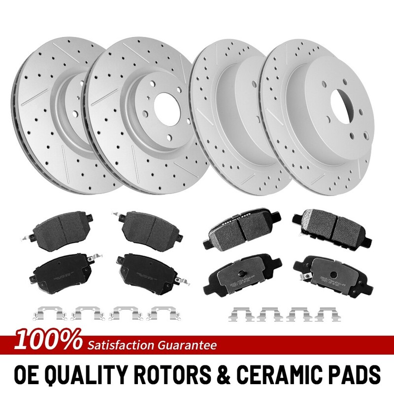 Front Rear Disc Brake Rotors And Ceramic Pads Kit For Nissan Murano 2005 – 2012