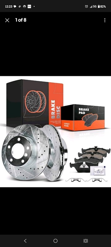 Front Drilled Brake Rotor & Brake Pads for BMW 525i E39 2001-2003 528i L6 2.8L