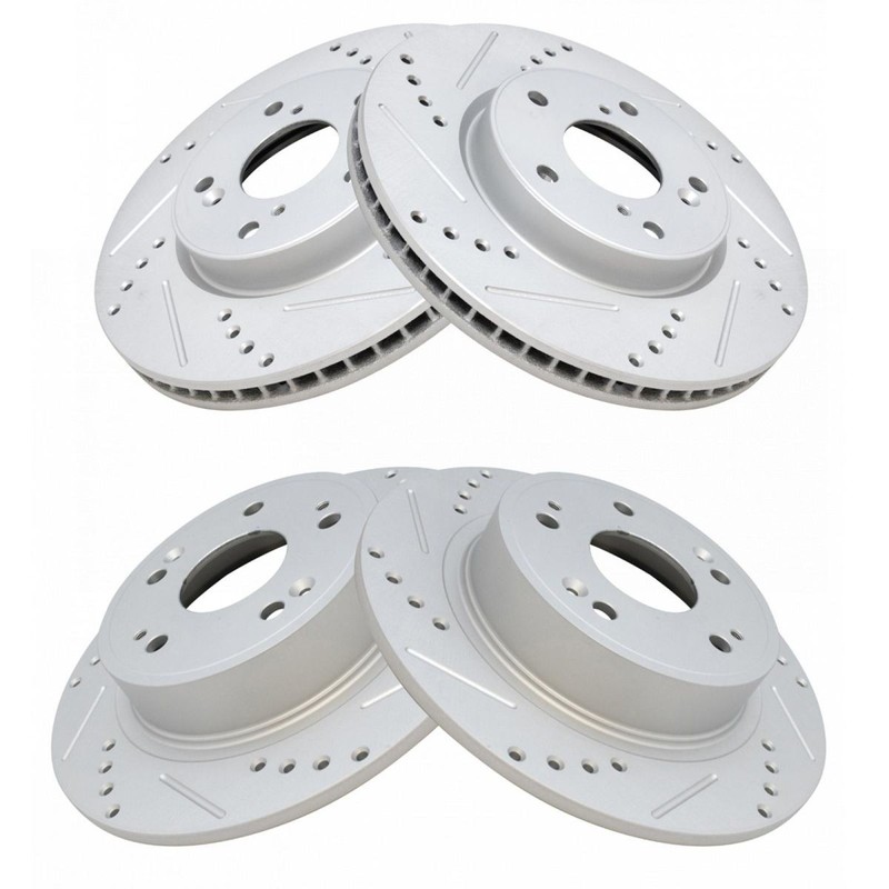 TRQ Front and Rear Brake Rotors Set For 2013-2020 Honda Accord 2015 Civic gallery