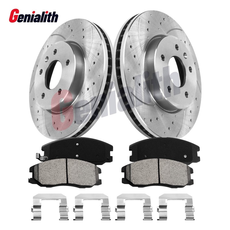 Front Drilled Rotors Ceramic Brake Pads for 2007-2009 Chevy Equinox Suzuki XL-7