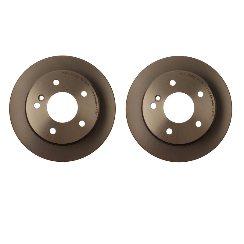 Brembo Pair Set of 2 Rear Solid Coated 258mm Brake Disc Rotors for Mercedes W124