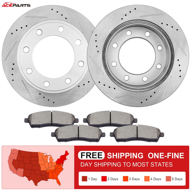 REAR 326 MM BRAKE ROTORS AND CERAMIC PADS FOR EXCURSION F250 F350 2WD 4WD 4X4 US