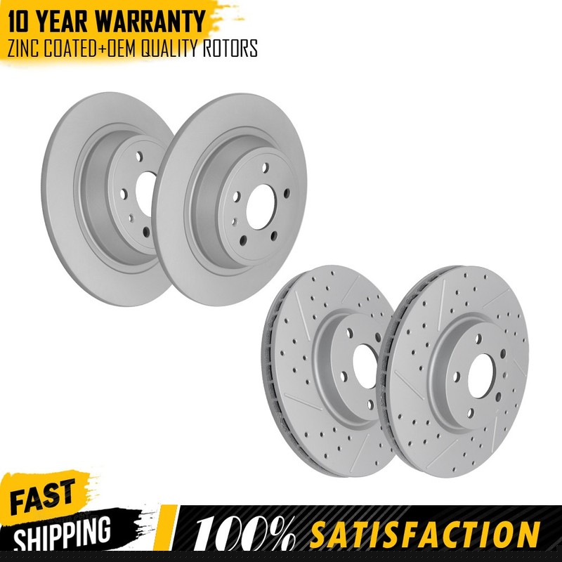 300mm Front 302mm Rear Brake Disc Rotors Set For 2013-19 Ford Fusion Lincoln MKZ