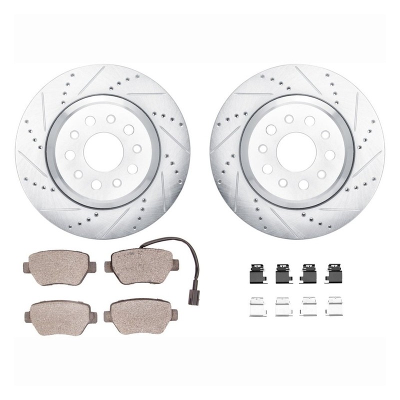 For Maserati Ghibli 2014-2016 Rotor Set | Drilled And Slotted | With Brake Pads gallery