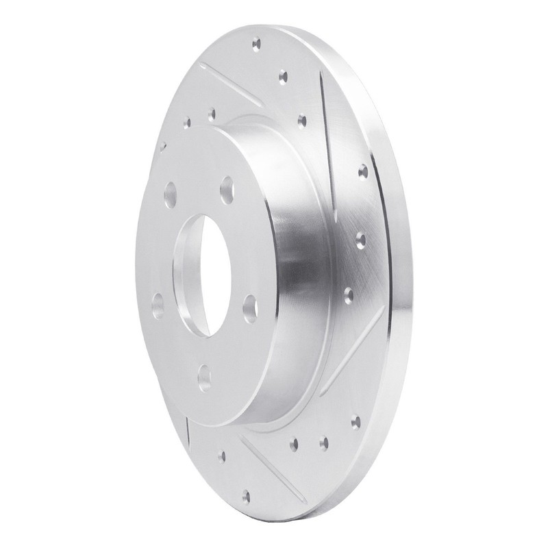 Dynamic Friction 631-53004R DFC Brake Rotor – Drilled and Slotted – Silver