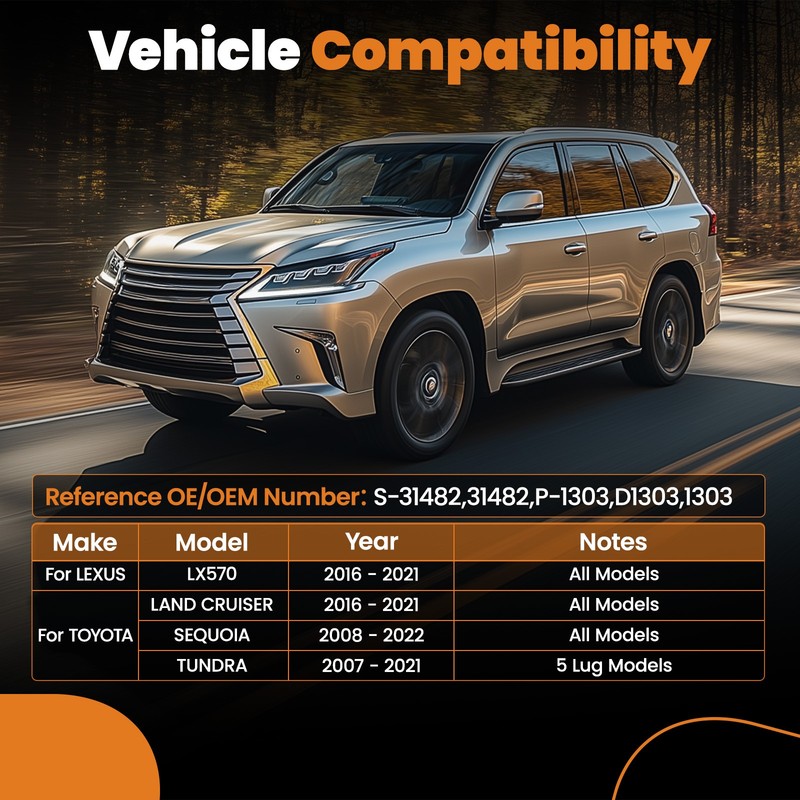 Front 354mm Brake Rotors&Ceramic Pads for Toyota Tundra 07-21/Lexus Lx570 16-21 gallery