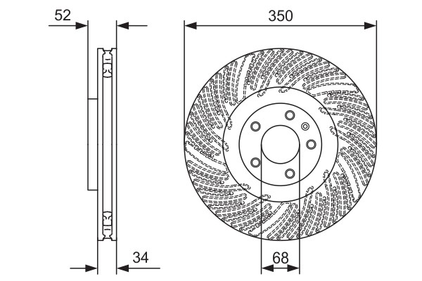 2X 0 986 479 D26 Bosch brake disc for Porsche