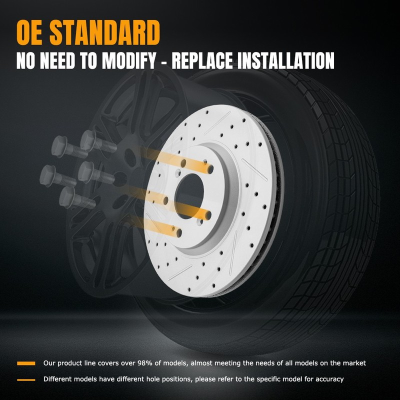 Front Rear Disc Brake Rotors Ceramic Brake Pads for 2010-2013 2014 Volvo XC90 gallery