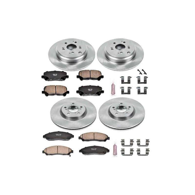 KOE6084 Powerstop Brake Disc and Pad Kits 4-Wheel Set Front & Rear for Pilot gallery