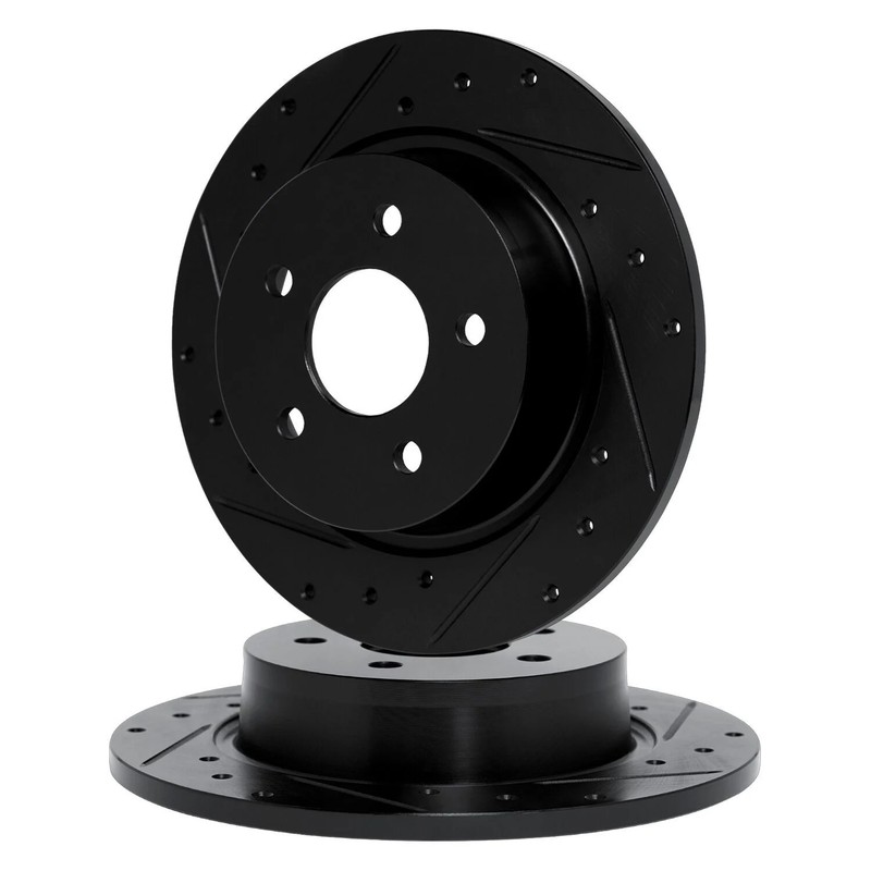 For Volvo 940 91-95 R1 Concepts Drilled & Slotted Rear Brake Rotor Set