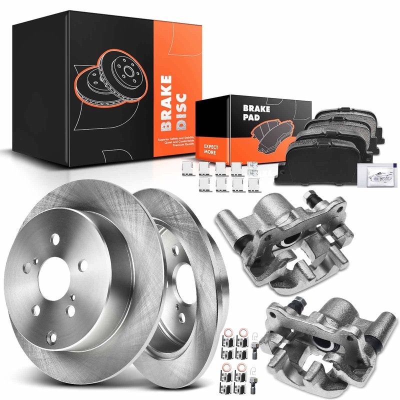 Rear Disc Brake Rotors & Ceramic Pads + Calipers for Scion tC 2005-2010 L4 2.4L