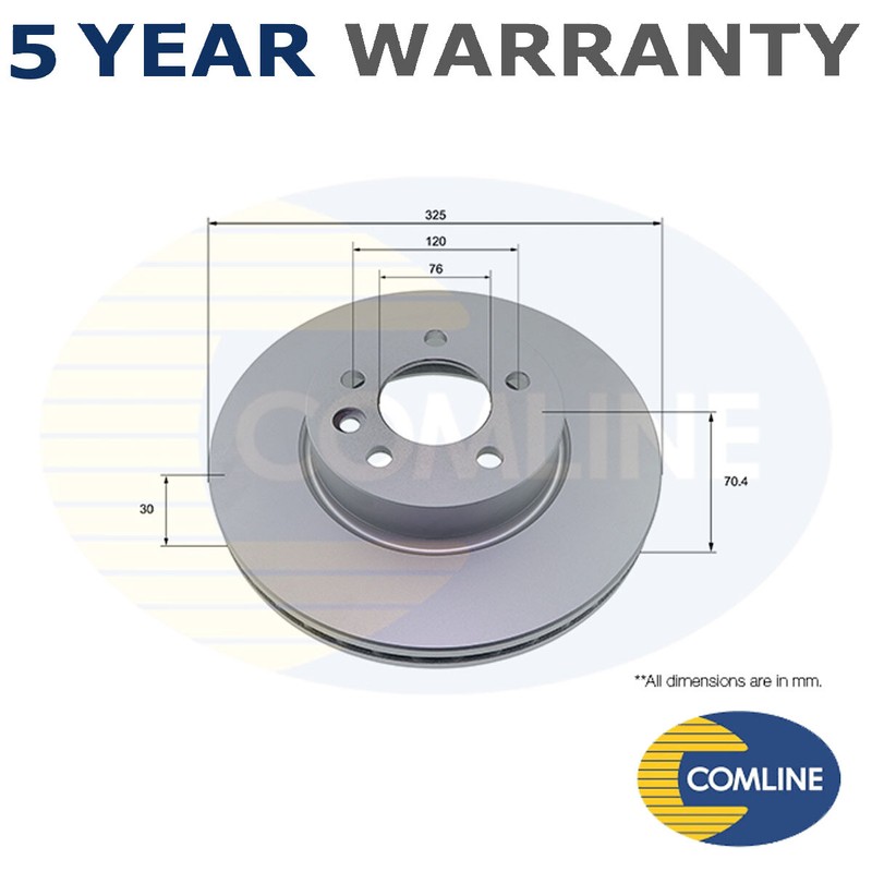 Comline Front Brake Disc Fits VW Crafter 2016- Man TGE 2016- 2.0 TDi 2N0615301B