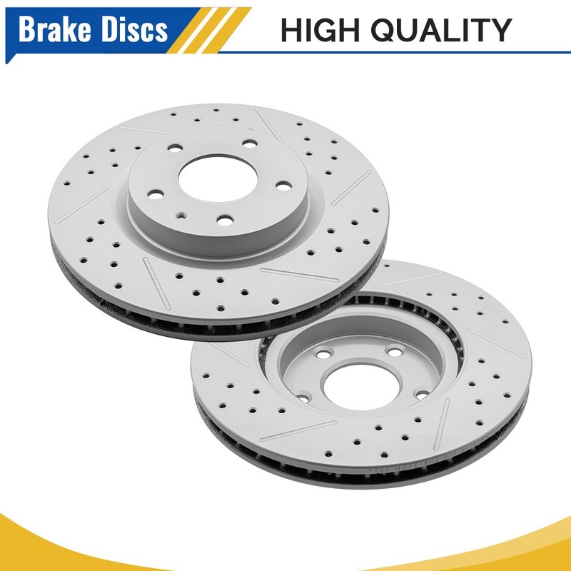 Front Drilled Brake Rotors For 2019 2020 2021 2022 2023 2024 2025 Mazda 3/CX-30